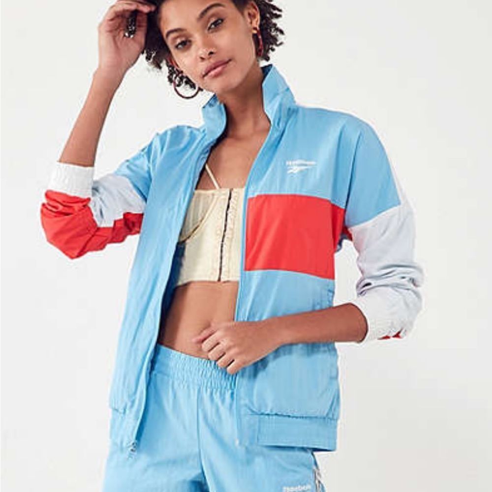 Reebok Urban Outfitters Color Block Vector Track Jacket Retro Windbreaker size M
